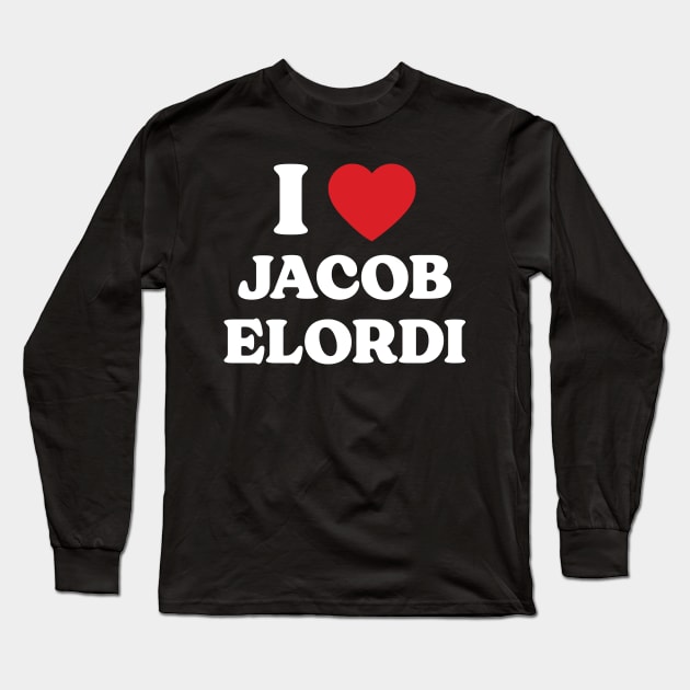 I Heart Jacob Elordi Long Sleeve T-Shirt by Emma